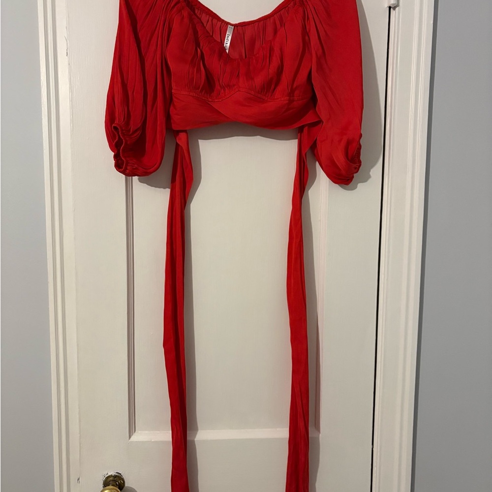 Red Women's Top back tie